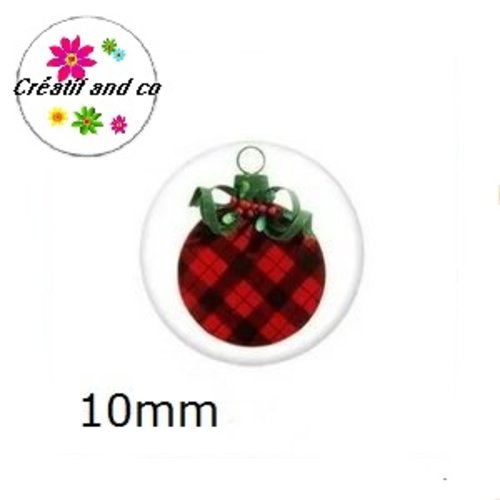 X2 cabochons boule de noël 10mm