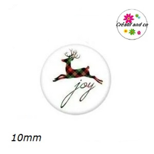 X2 cabochons cerf 10mm