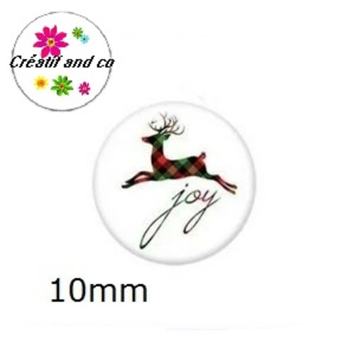 X2 cabochons cerf 10mm