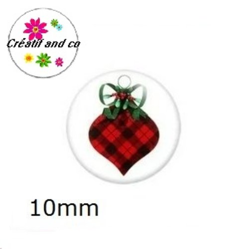 X2 cabochons boule de noël 10mm