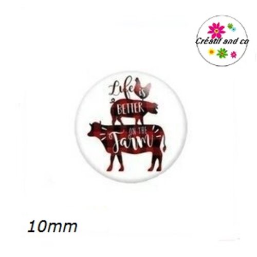 X2 cabochons animaux  noël 10mm