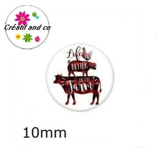 X2 cabochons animaux  noël 10mm