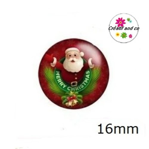 X2 cabochons père noël 16mm