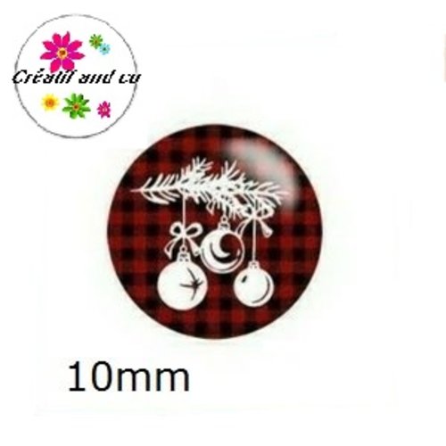 X2 cabochons boule de noël 10mm