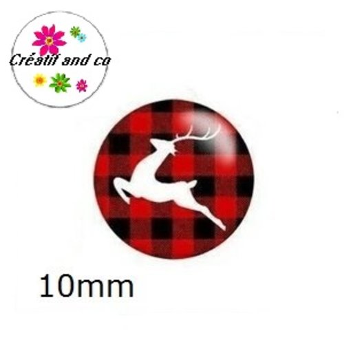 X2 cabochons cerf 10mm