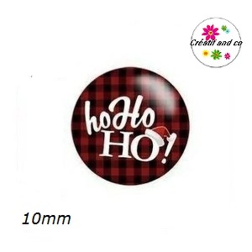 X2 cabochons ho ho ho 10mm