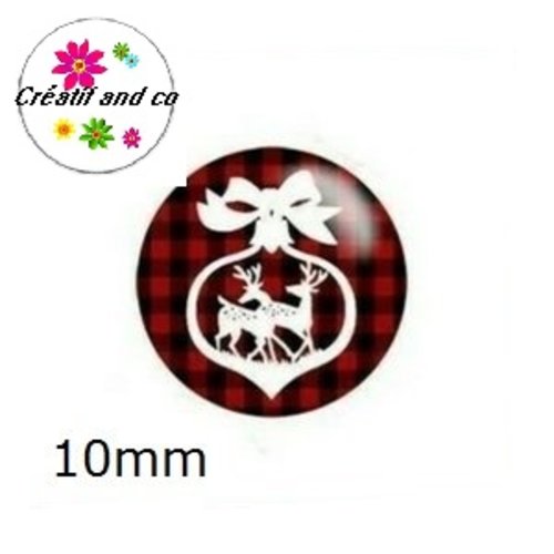 X2 cabochons boule de noël 10mm