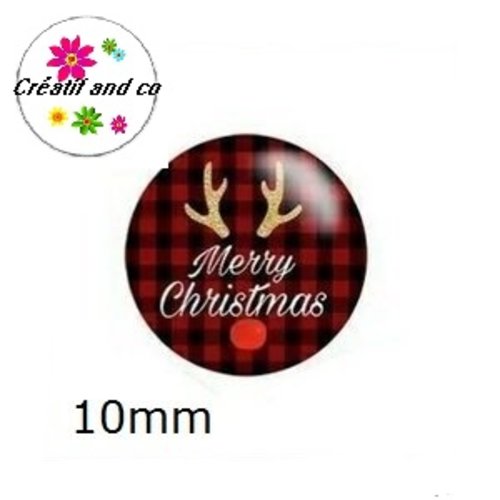 X2 cabochons bois de cerf 10mm