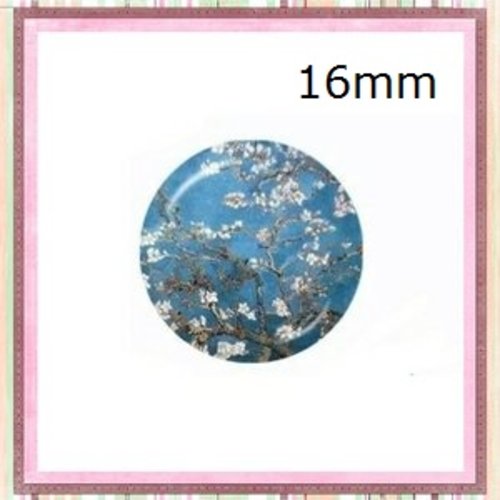 X2 cabochons fleurs de prunier 16mm