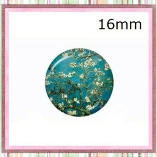 X2 cabochons fleurs de prunier 16mm