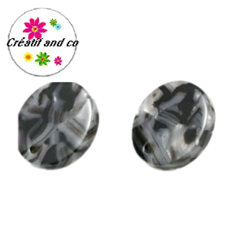 Clou oreille cercle acrylique et tige argent 925