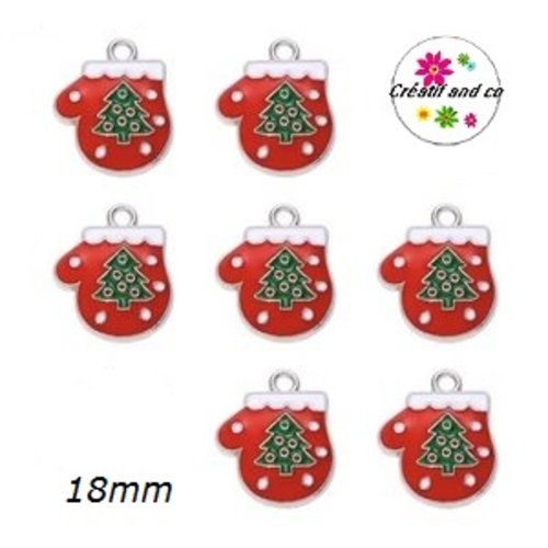 Breloque moufle de noël émail
