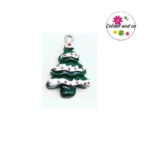 Breloque sapin de noël vernis résine