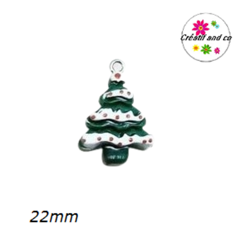 Breloque sapin de noël vernis résine