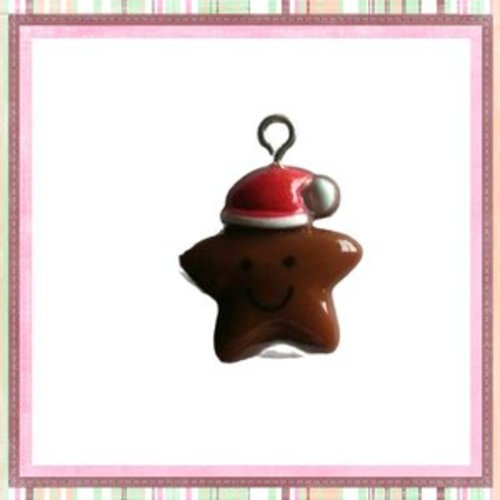 Breloque étoile marron de noël résine