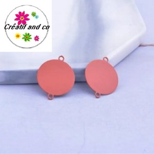 Connecteur cercle orange laiton 16mm