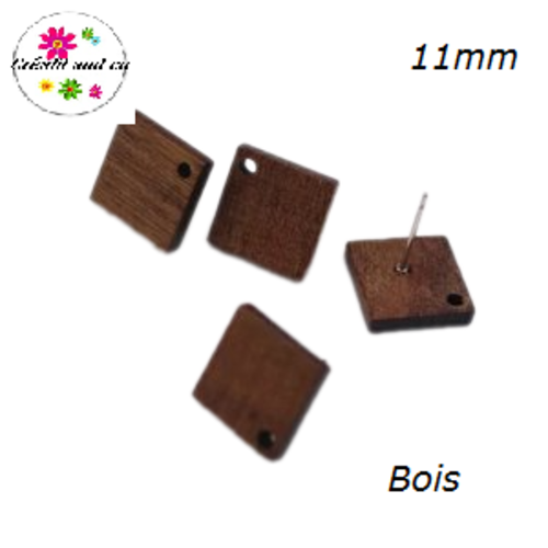 Puce oreille carrée bois 11mm