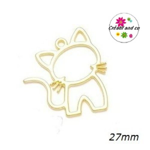 Breloque/pendentif chat doré  27mm