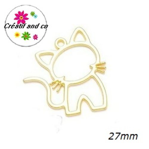 Breloque/pendentif chat doré  27mm