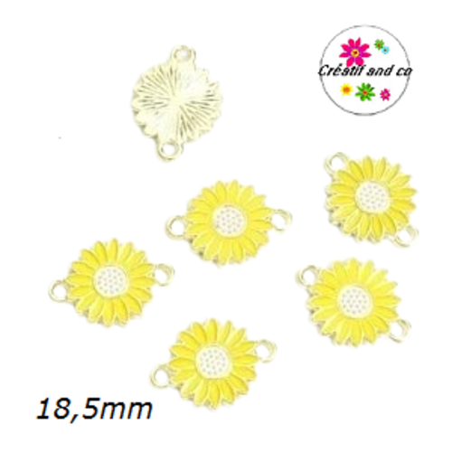 Connecteur pâquerette jaune émail