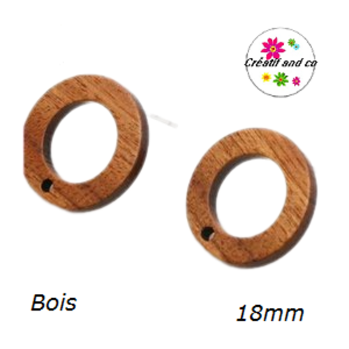 Puce oreille cercle creux  bois 18mm