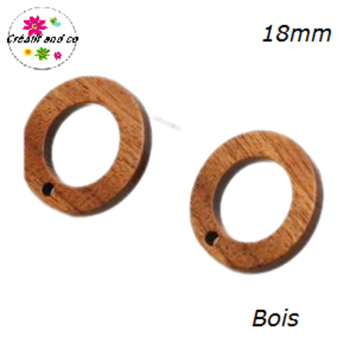 Puce oreille cercle creux  bois 18mm