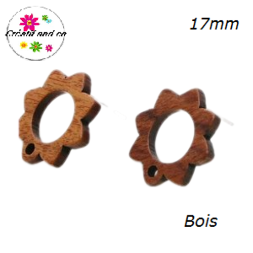 Puce oreille fleur creuse bois 17mm