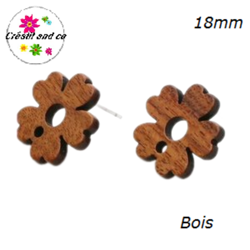 Puce oreille fleur bois 18mm