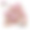 X2 cabochons grain de bois givré rose 14mm