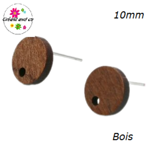 Puce oreille cercle bois 10mm