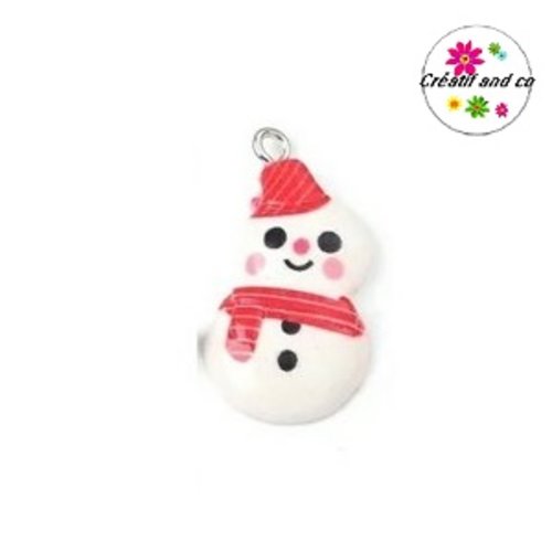 Breloque bonhomme de noël résine