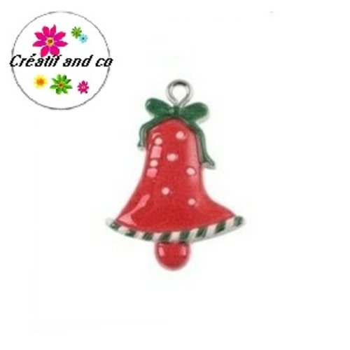 Breloque cloche de noël résine