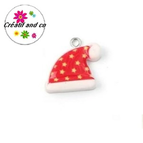 Breloque bonnet de noël résine