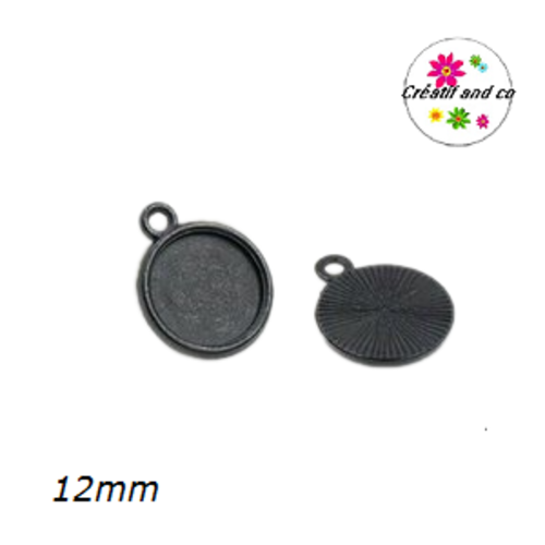 X10 pendentifs noirs pour cabochon 12mm