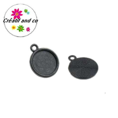 X10 pendentifs noirs pour cabochon 12mm
