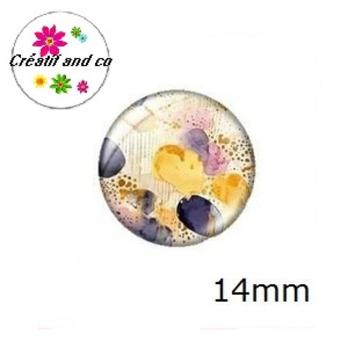 X2 cabochons à motif 14mm