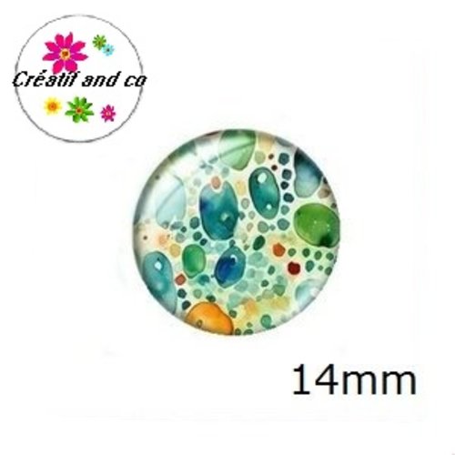 X2 cabochons à motif 14mm
