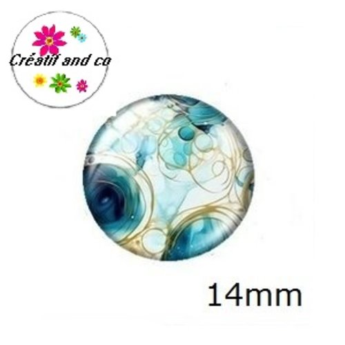 X2 cabochons à motif 14mm