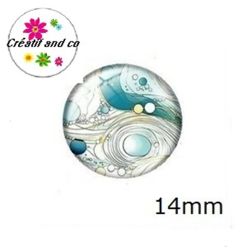 X2 cabochons à motif 14mm