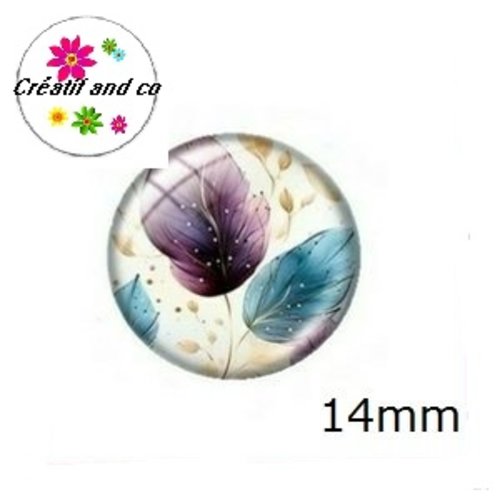 X2 cabochons à motif 14mm