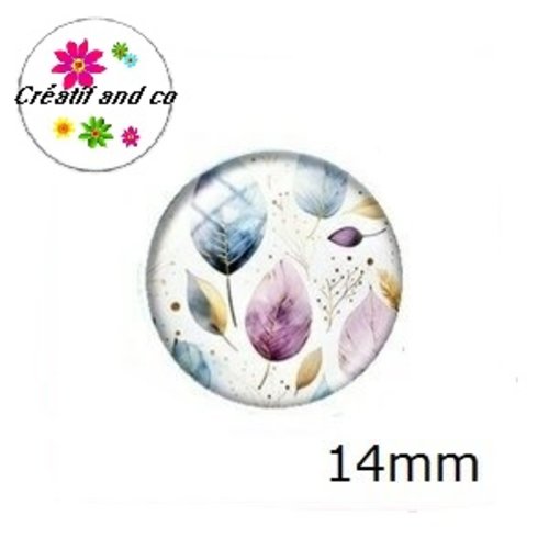 X2 cabochons à motif 14mm