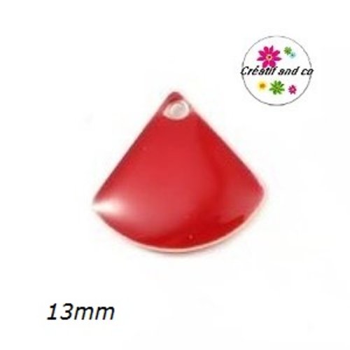Eventail rouge émail 13mm