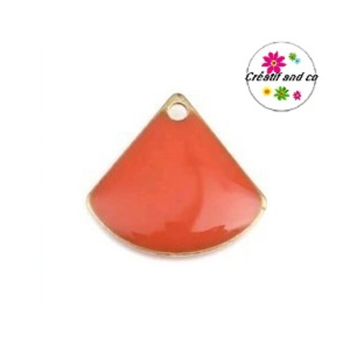 Eventail orange émail 13mm