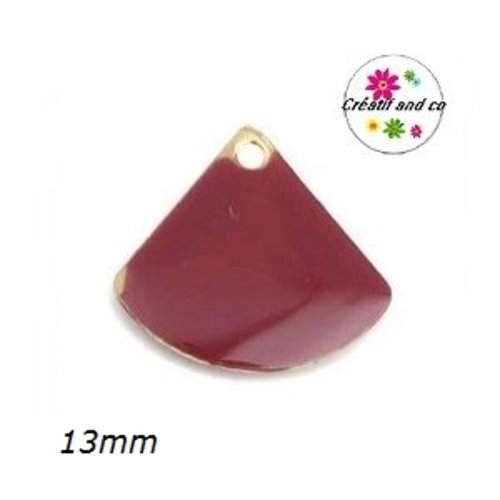 Eventail bordeaux émail 13mm