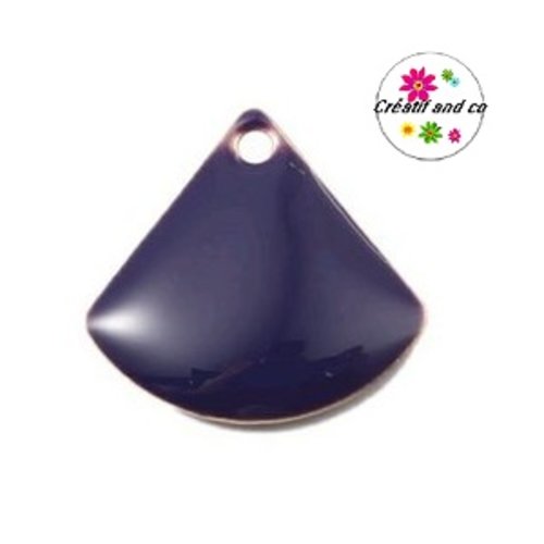 Eventail bleu marine émail 13mm