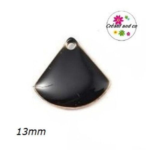 Eventail noir émail 13mm
