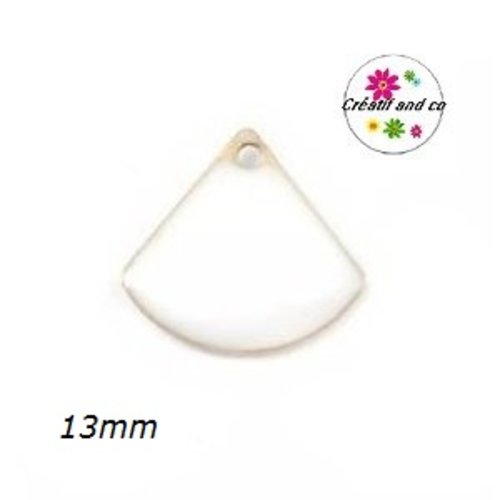 Eventail blanc émail 13mm