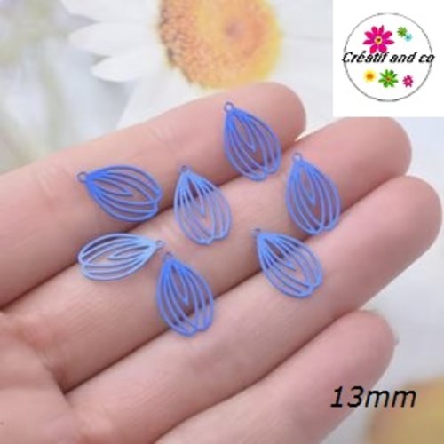 Breloque estampe lanterne bleu roi 13mm