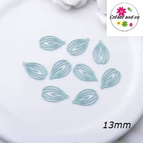 Breloque estampe lanterne vert paon 13mm
