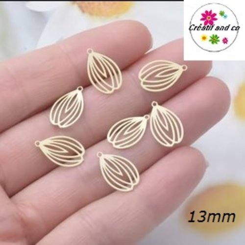 Breloque estampe lanterne crème 13mm